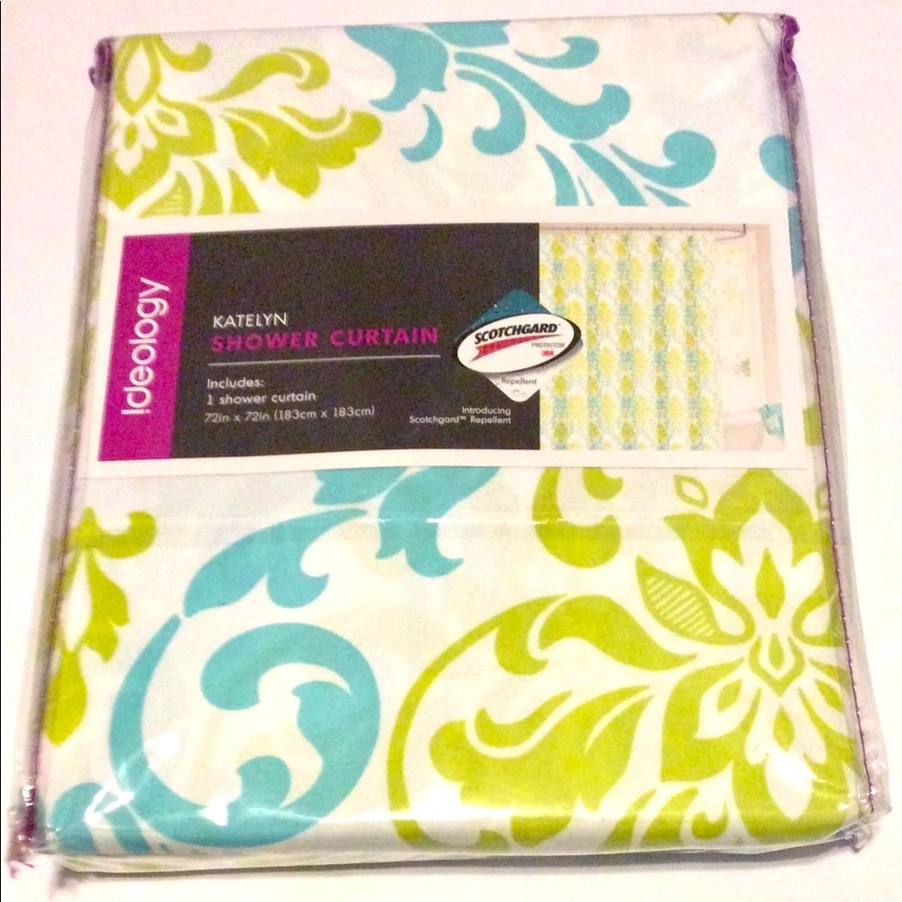 Shower Curtain Ideology Katelyn Floral Lime Blue